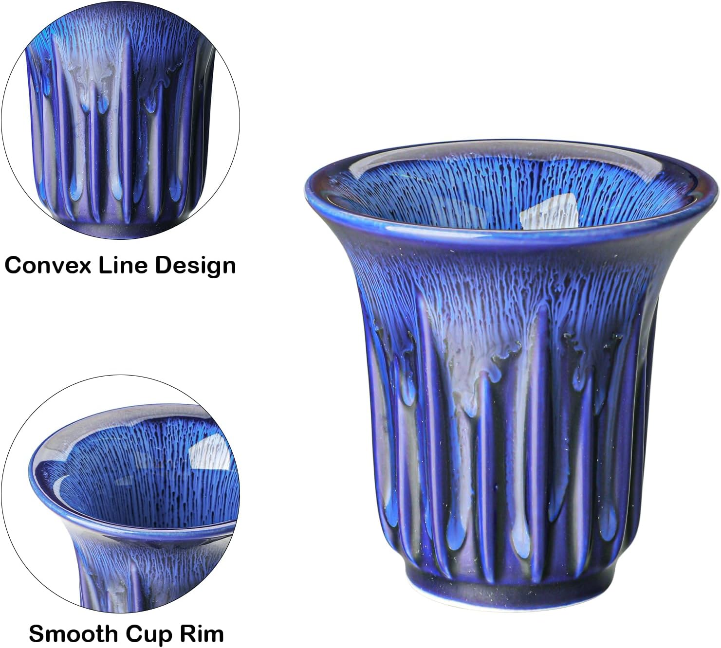 Espresso Cups Set of 2,Ceramic Coffee Mugs Double Walled Espresso Demitasse Cups for Espresso Machine