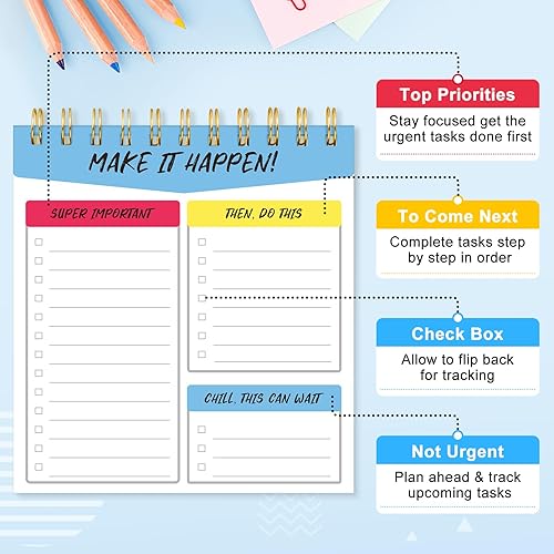 Miniatura 3 de Bloc de notas de lista de tareas, paquete de 2 cuadernos de 120 páginas diarias de tareas pendientes, bloc de notas para profesores de 5.75 x 6.25