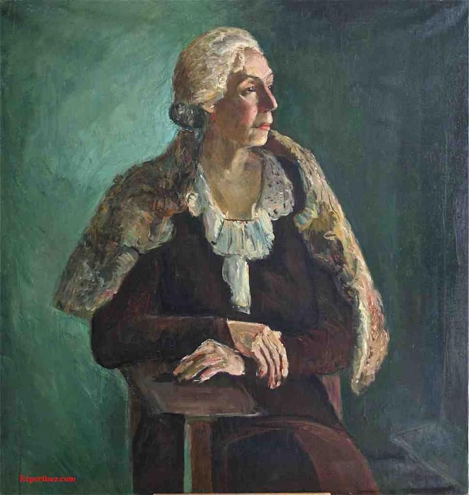 SERENDIPITP Aesthetic Poster Photo Wall Print Retro Picture Portrait of a Seated Woman by Leo Putz Modern Wall Artwork for Home Decor 60x90cm