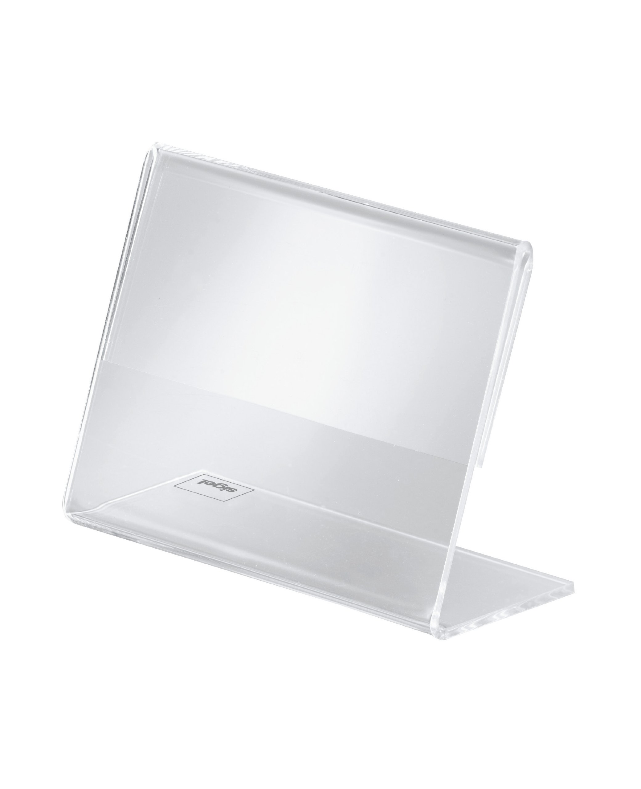 SIGEL Portainformazioni/portaprezzi 9 x 6,50 cm | PA107, confezione da 10 pezzi, inclinato, acrilico trasparente