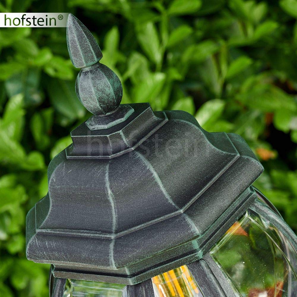 Lampadaire extérieur Lentua, luminaire vintage en aluminium moulé vert/noir de 120 cm de haut, luminaire de jardin pour une ampoule E27, ampoule(s) non incluse(s), IP44