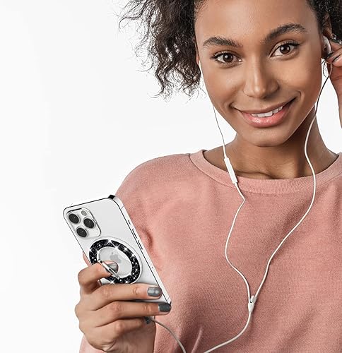 Miniatura 7 de DATIMIRA Soporte magnético para anillo de teléfono, color negro+morado profundo