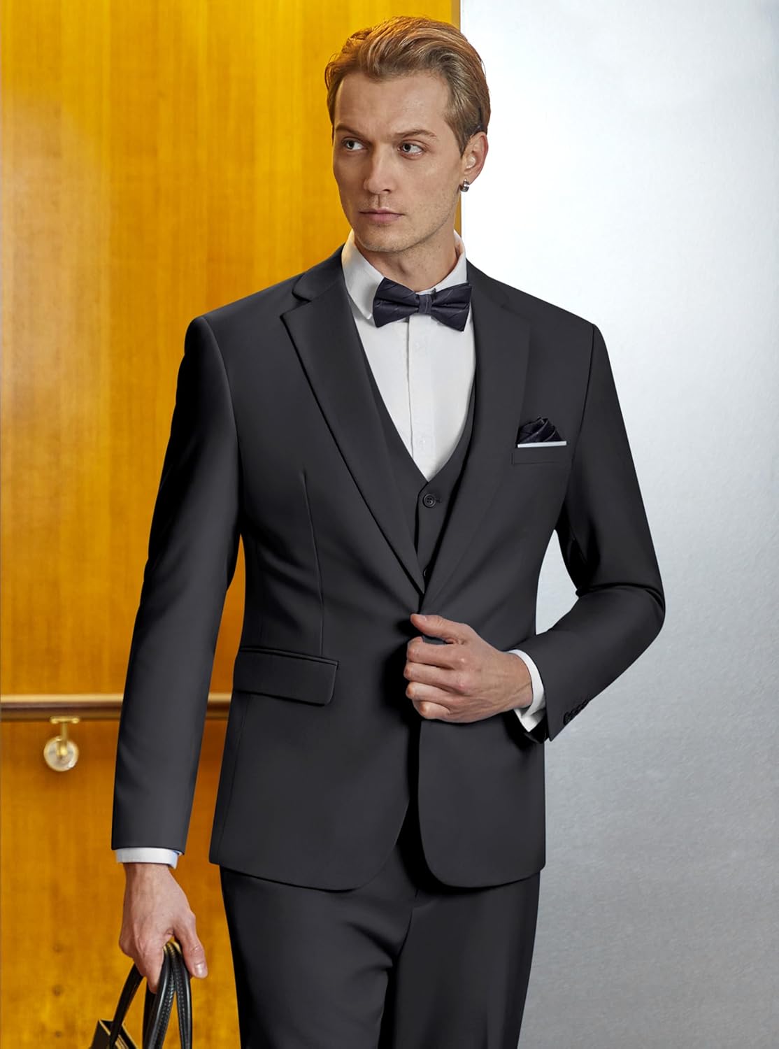 WULFUL Men’s Slim Fit Suit One Button 3-Piece Blazer Dress Business Wedding... - Picture 26 of 257