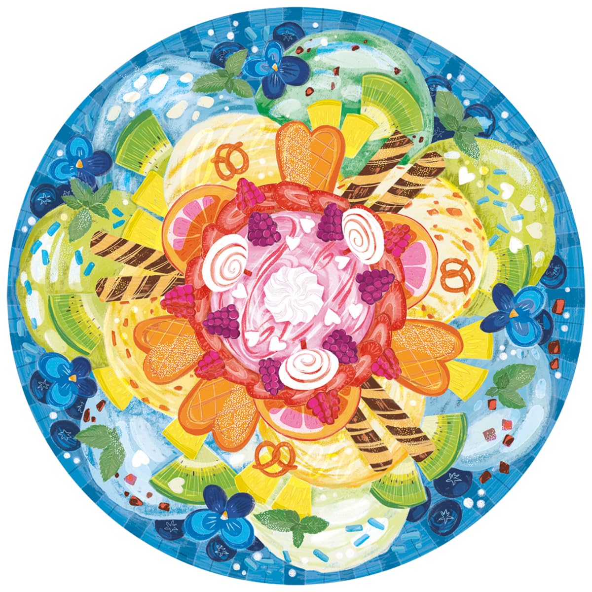 Ravensburger - Puzzle: Helado, Puzzle 500 Piezas, Puzzles para Adultos y Niños, Puzzle Redondo, Rompecabezas Adultos, Puzzle 500 Piezas Adultos y Niños, Pegamento Puzzle para enmarcar puzzles