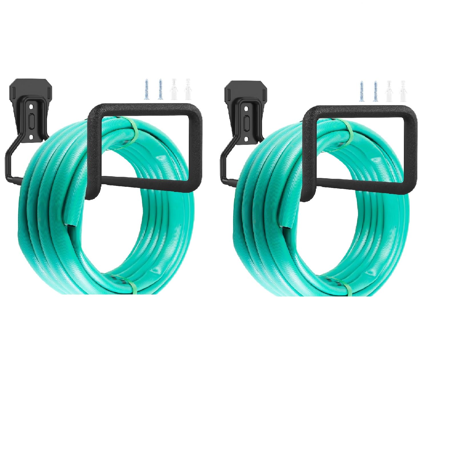 Rhaiqbvc 2Pcs Metal Hose Holder Heavy Duty Hose Pipe Hanger 19.5X 12 Cm Wall Mounted Garden Water Hose Holder Garage Hose Hook Sturdy Hose Storage Bracket Hose Stand Organizer For Water Hose Extension Cords