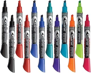 Quartet Dry Erase Markers, Whiteboard Markers, Chisel Tip, EnduraGlide, Assorted Colors, White Board Dry Erase Pens for Teachers, Home School & Office Supplies, Bold Color, 12 Pack (5001-20MA)