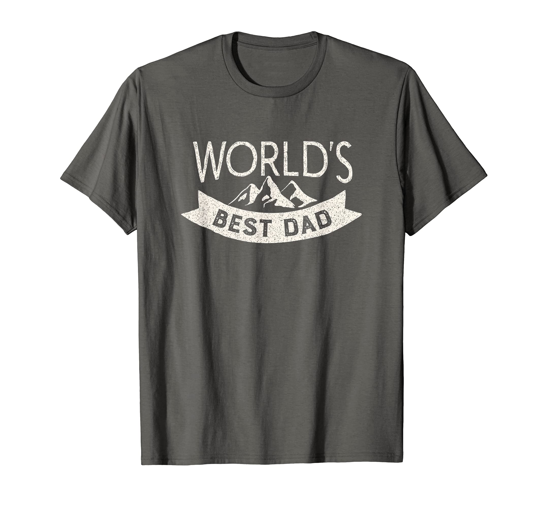 World's Best Dad Camping Hiking Outdoor T-Shirt, Grey