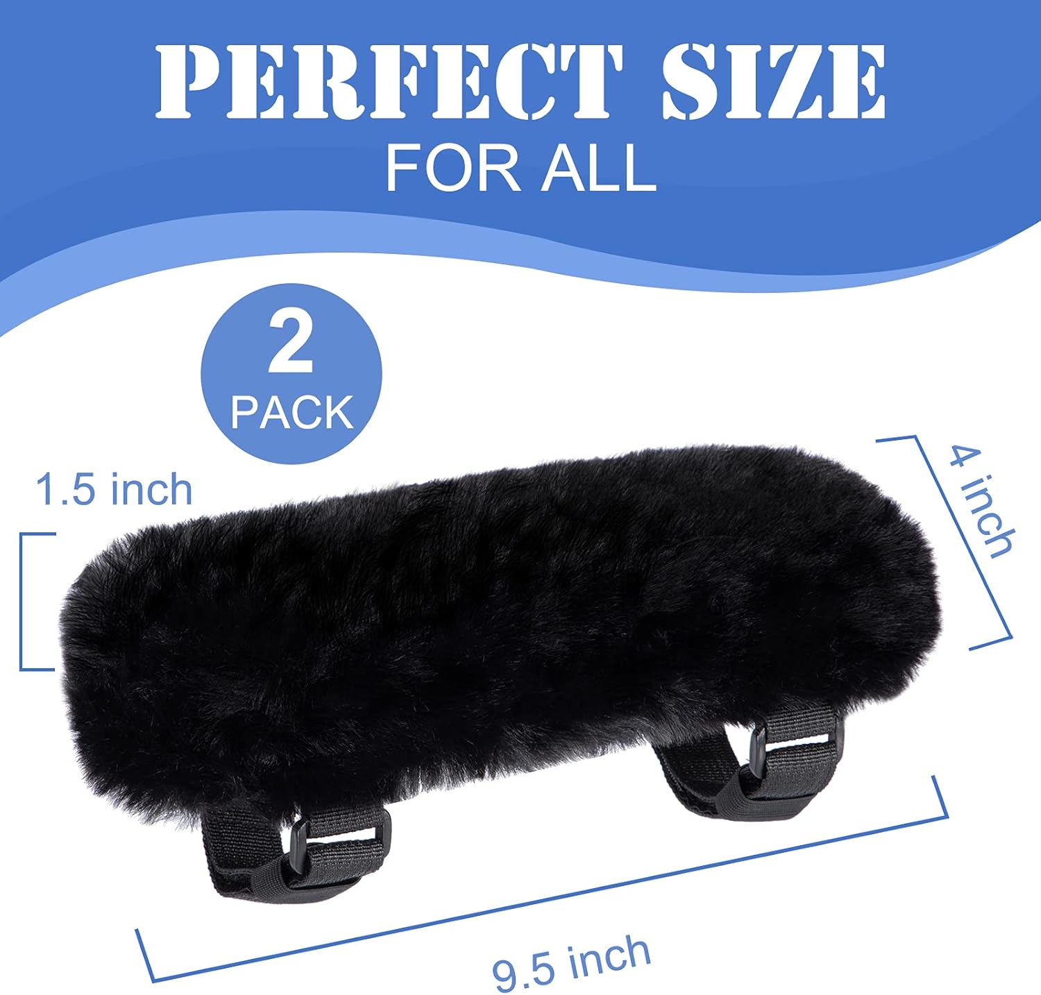 2 Pieces Faux Sheepskin Armrest Covers Office Chair Armrest Pads Soft