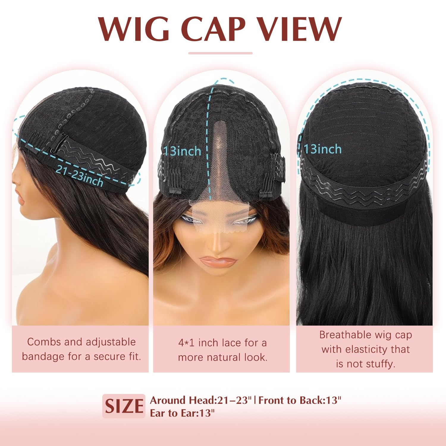 Lasescuch Long Ginger Mixed Blonde Middle Part Wavy Wig for Women Synthetic Lace Front Wig Heat Resistant Fiber Body Wave Glueless Wigs Natural Hairline Pre Plucked Daily Party Use Wigs 26 Inch