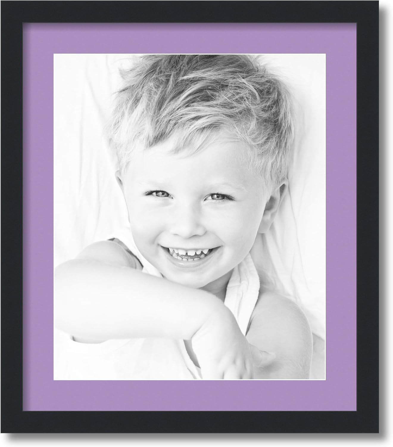 ArtToFrames 16x20 inch Satin Black Picture Frame with 2 Inch Single Maroon Mat, SingleMat-5180-16x20-1038