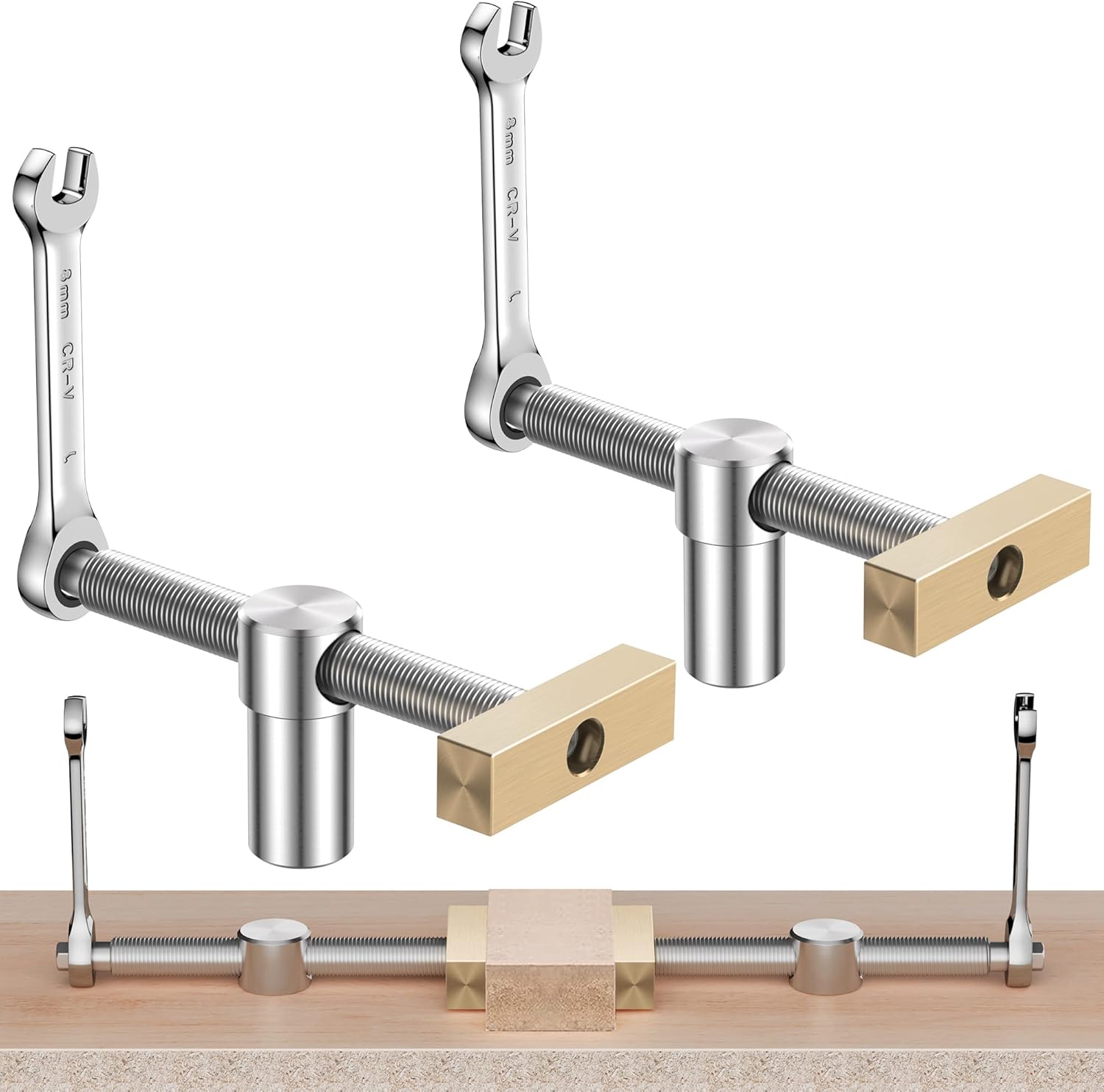 DAYDOOR Bench Dog Clamp 2 Pack Workbench Dog Hole Clamp Fast Fixed Clip