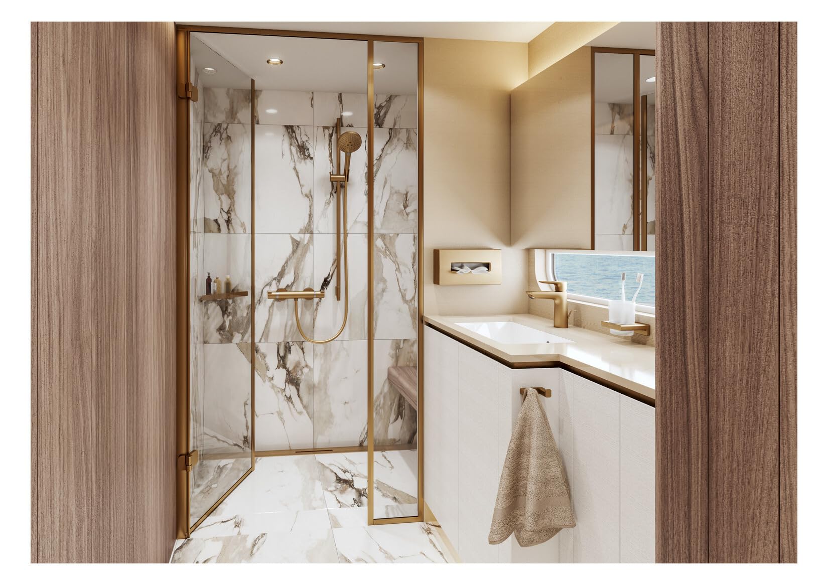 hansgrohe ShowerSelect Comfort S - bateria termostatyczna podtynkowa, armatura łazienkowa z zabezpieczeniem przy 40 °C, thermostat okrągły, kran do 2 odbiorników, chrom