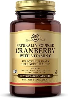 Natural Cranberry with Vitamin C Vegetable Capsules - Pack of 60 - Supports The Immune System, Fights Free radicals - Reduces Tiredness and Fatigue - Vegan