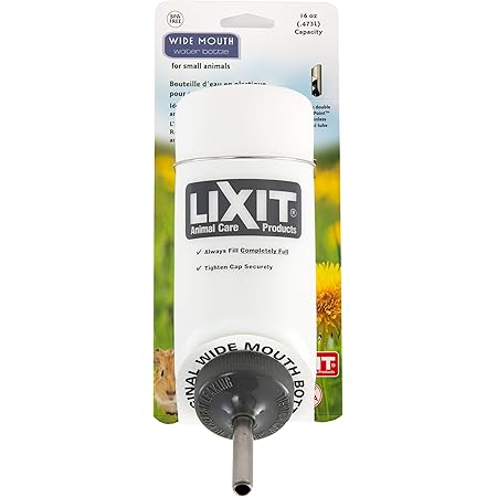 Lixit Wide Mouth BPA-Free Cage Water Bottles for Rabbits, Ferrets, Guinea Pigs, Rats, Chinchillas, Hamsters, Mice, Hedgehogs, Gerbils and Other Small Animals.