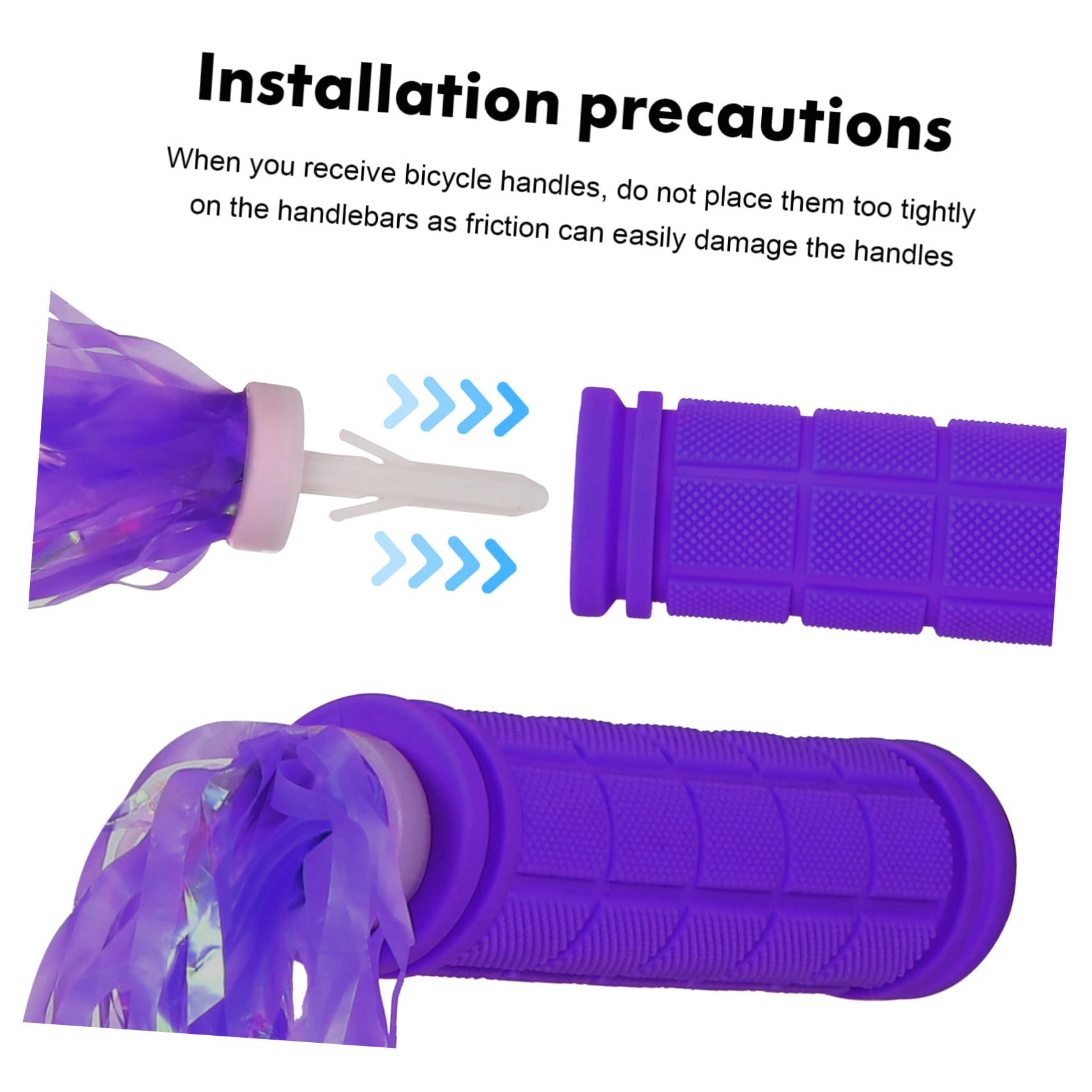 Toyvian Poignées De Guidon De Vélo avec Banderoles Grip Dérapant Accessoires De Vélo Extérieurs Installation Facile