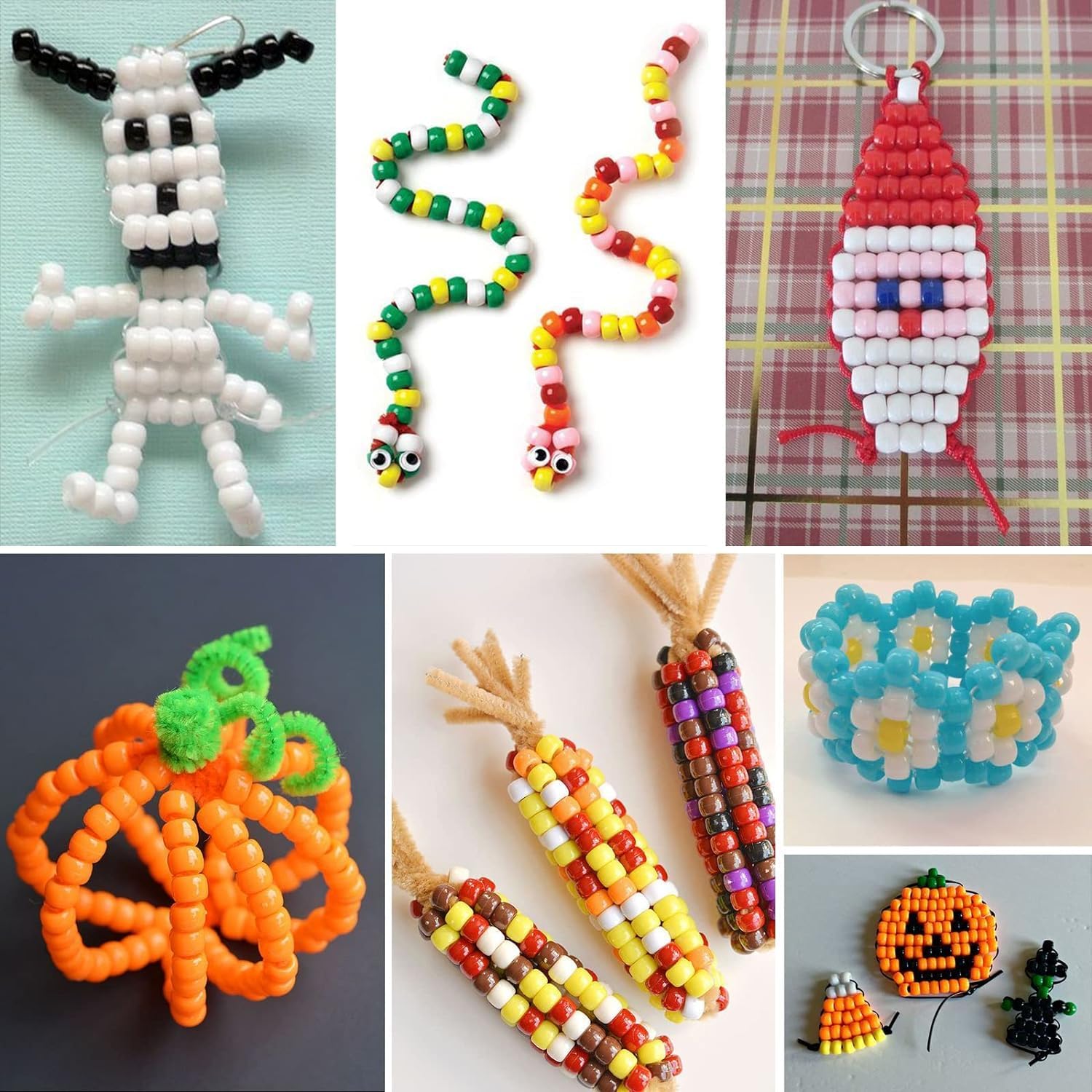 White Pony Beads Bulk 900 Pcs,Beads for Necklace Jewelry Making Earring Hair Braiding,Bracelets Making Kits,Hair Bead,Bracelet Beads,Plastic Beads for Crafts Braids Girls - Image 4