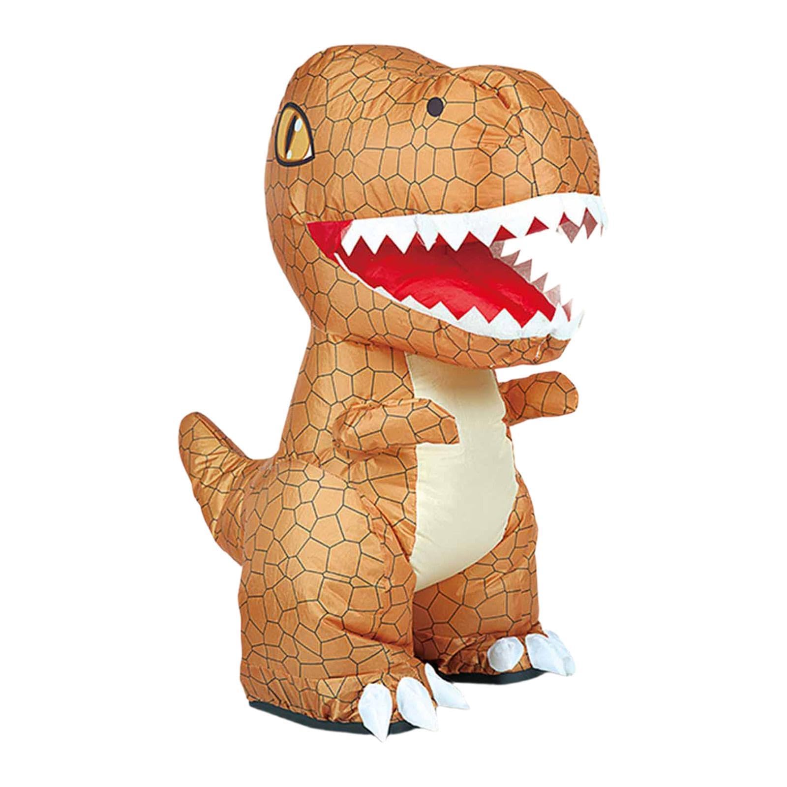 Qianly Juguete Eléctrico Dinosaurio Inflable Control Remoto Inflación Automática Rotación de 360 Grados Y Música Activa Adecuado para Niños Fiestas de Cumple, MarrÓn