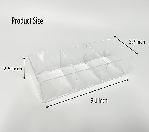 Miniatura 4 de Organizadores de cajones transparentes apilables pequeños para maquillaje, bandejas y separadores de cajones de escritorio de oficina,