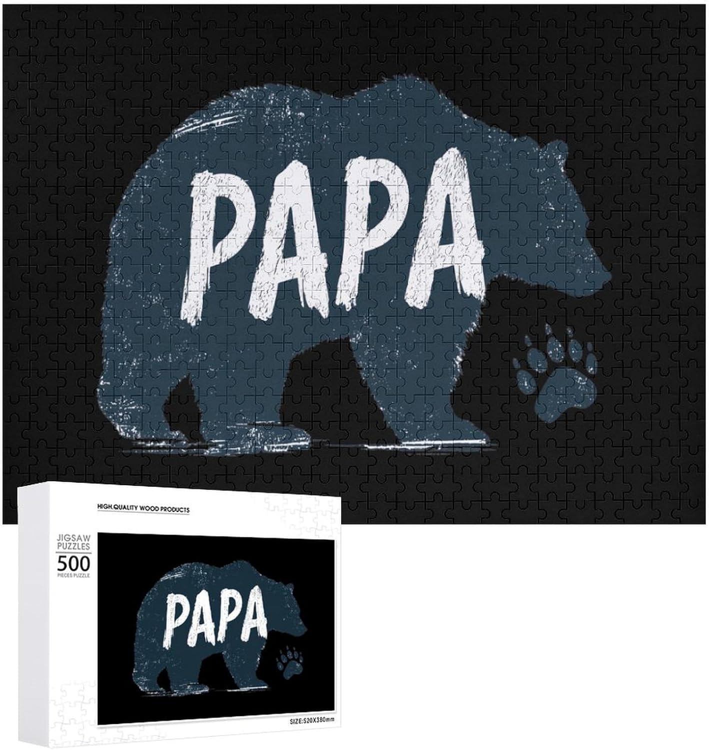 Bear Print (1) Puzzles for Adults 500 PCS Wooden Jigsaw Puzzle Wall Decor Christmas