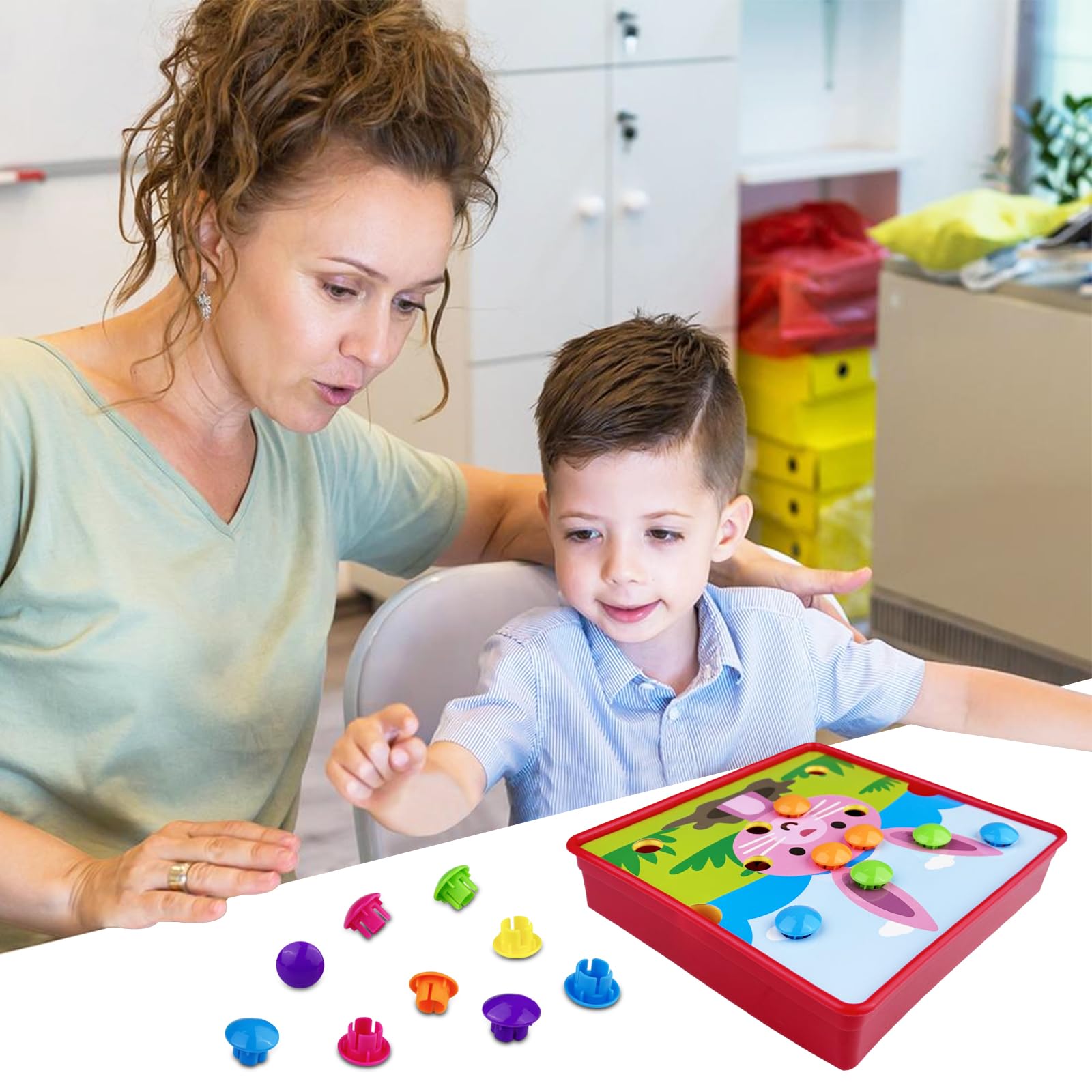 Legpador Mozaika do gry w wtyki, Montessori zabawka wtykowa dla dzieci, prezent dla dzieci