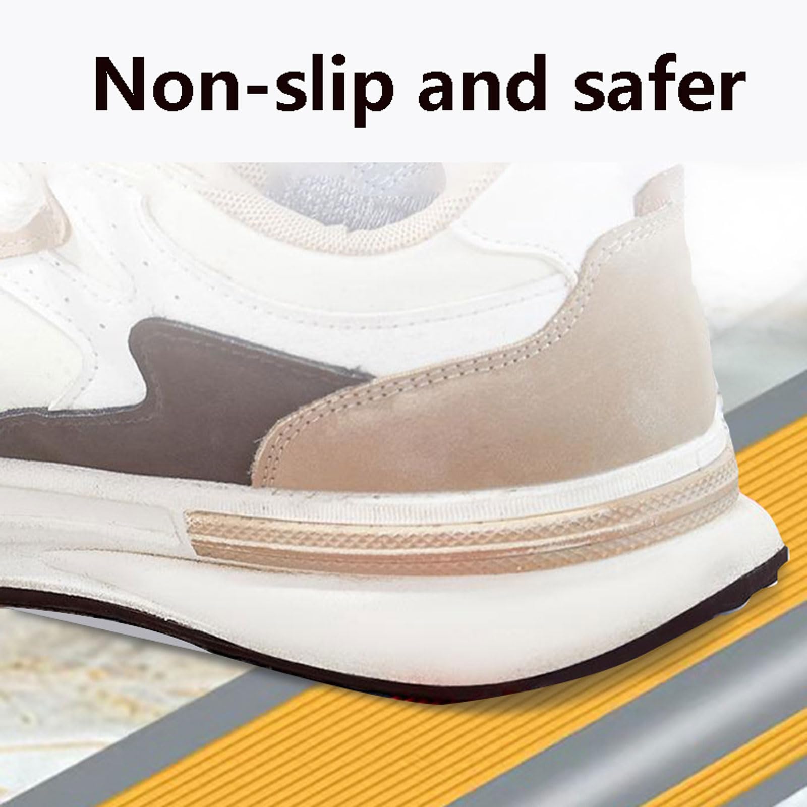 Borde antideslizante para escalera, 5 x 2,5 cm, protector de borde de PVC en forma de L para alfombras de madera laminada, peldaños antideslizantes y tira de seguridad autoadhesiva para escalones y