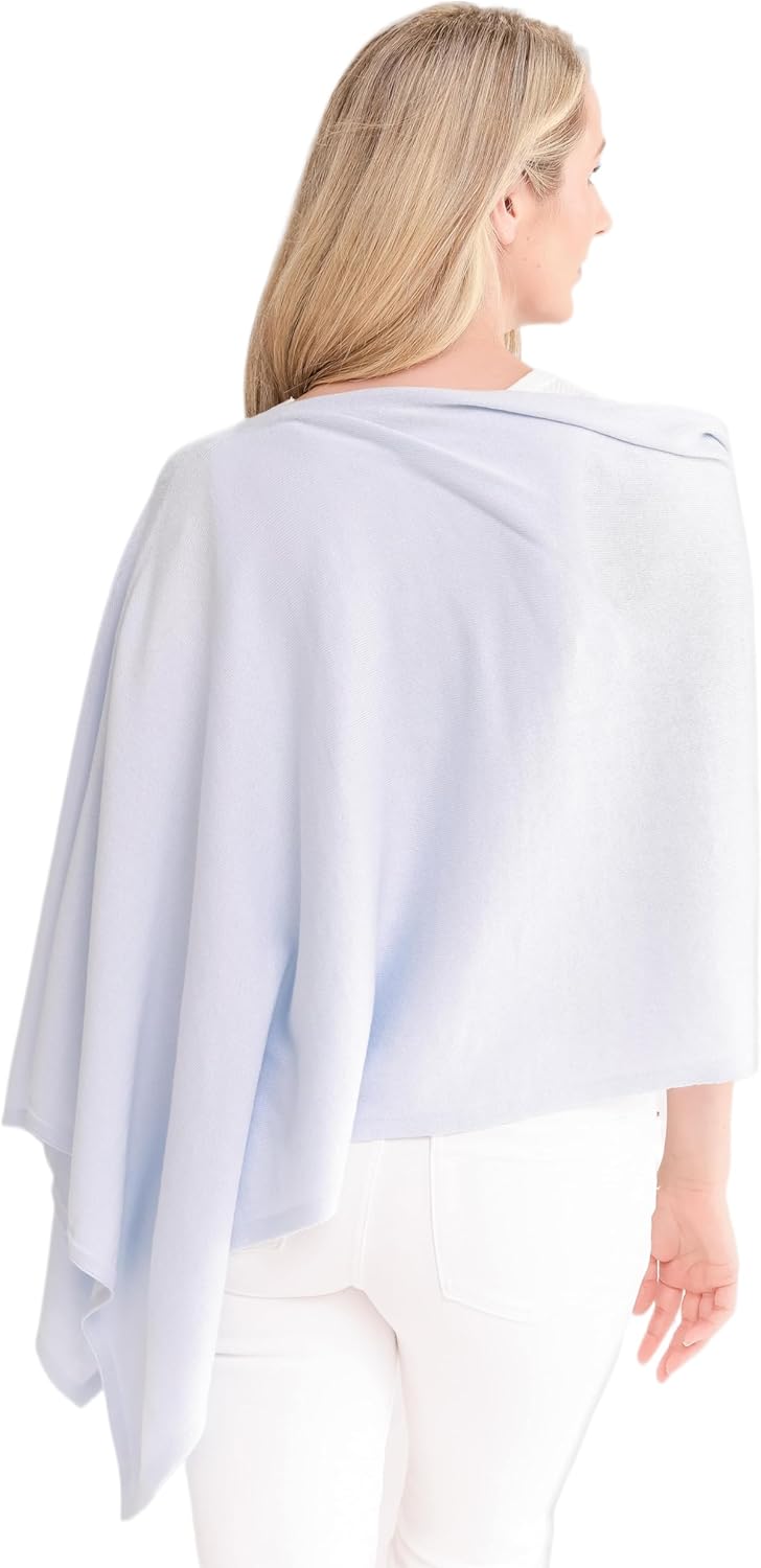 Caroline Grace Cashmere Blend Poncho by Alashan Lightweight & Super Soft - 95% Cotton 5% Cashmere - Great Gift Item