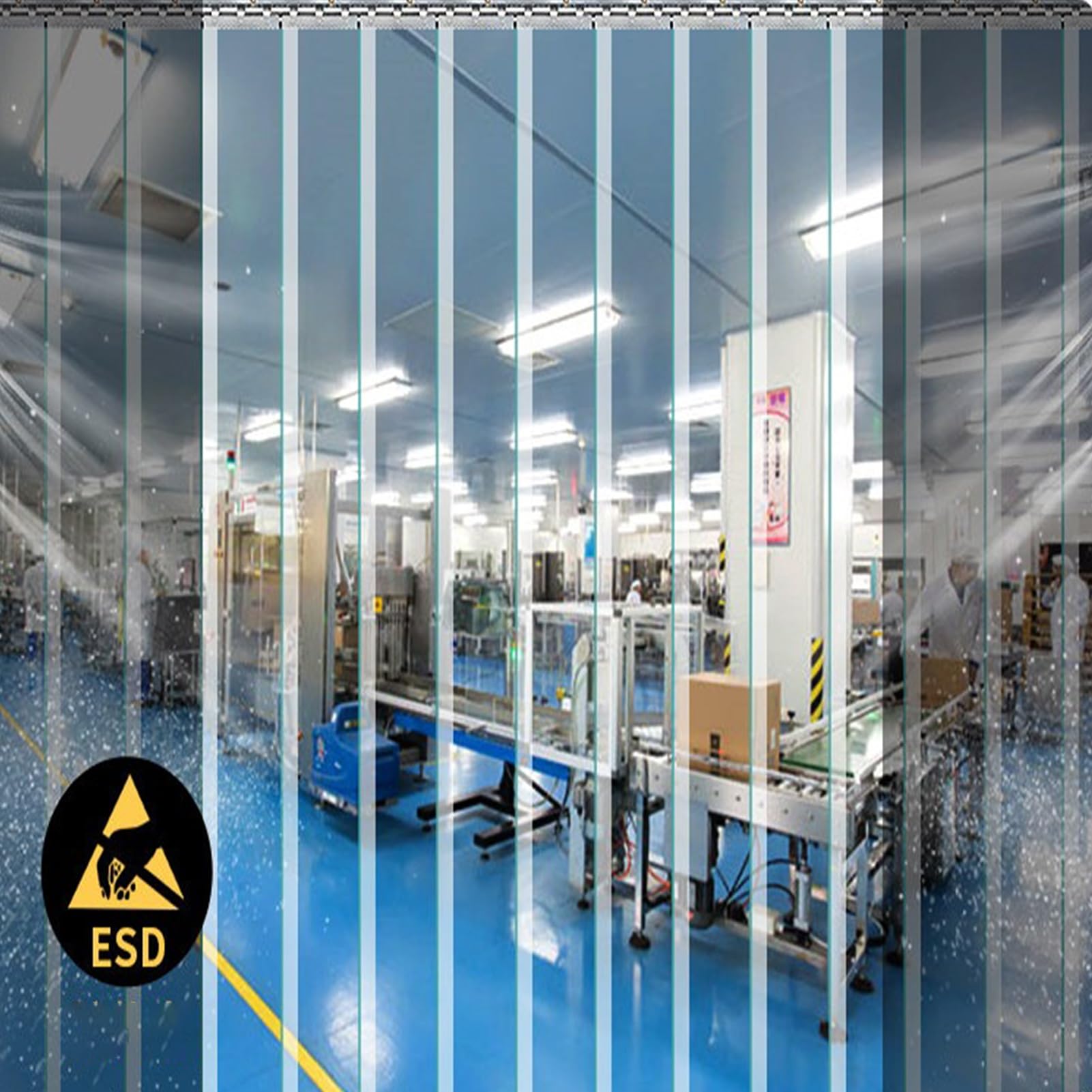 Rideau à Lanières PVC Lisse et Souple Lot Plastique Portes Rideaux Lamelles Porte D'entrée Salon(75x240cm/29.53x94.49in)