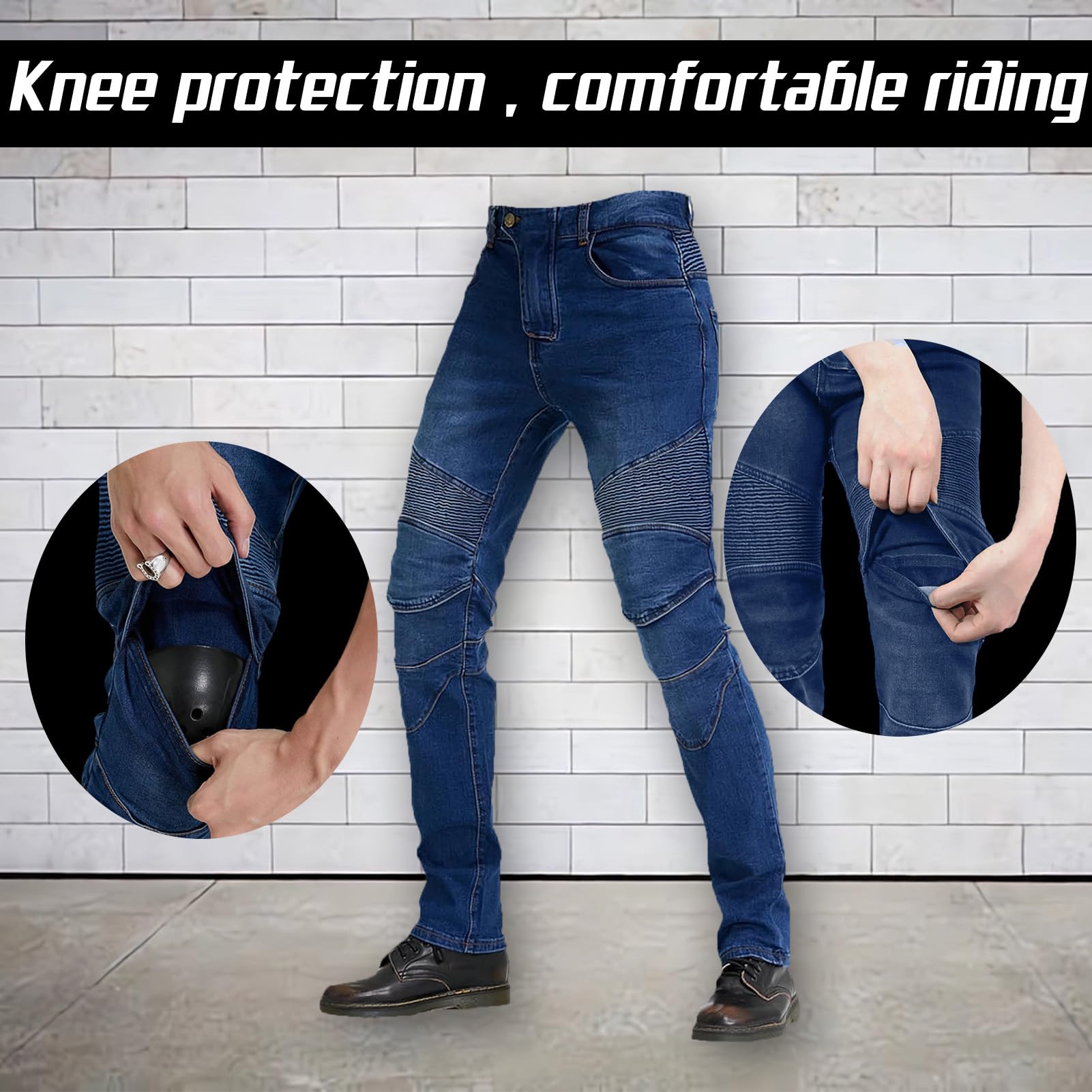 Damen Slim Fit Motorrad Jeans Mit Protektoren Knie Und Hüftprotektoren Stretch Slim Fit Denim Motorradhose Cargo Motorradjeans Schutzhose Biker Pants