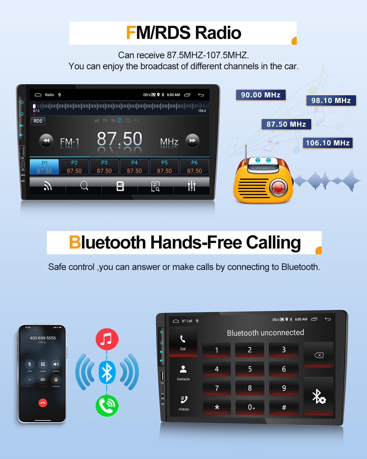 Autoradio Android 13 Per Suzuki Splash/Opel Agila - 9", 4+64GB, CarPlay - Con Telecamera