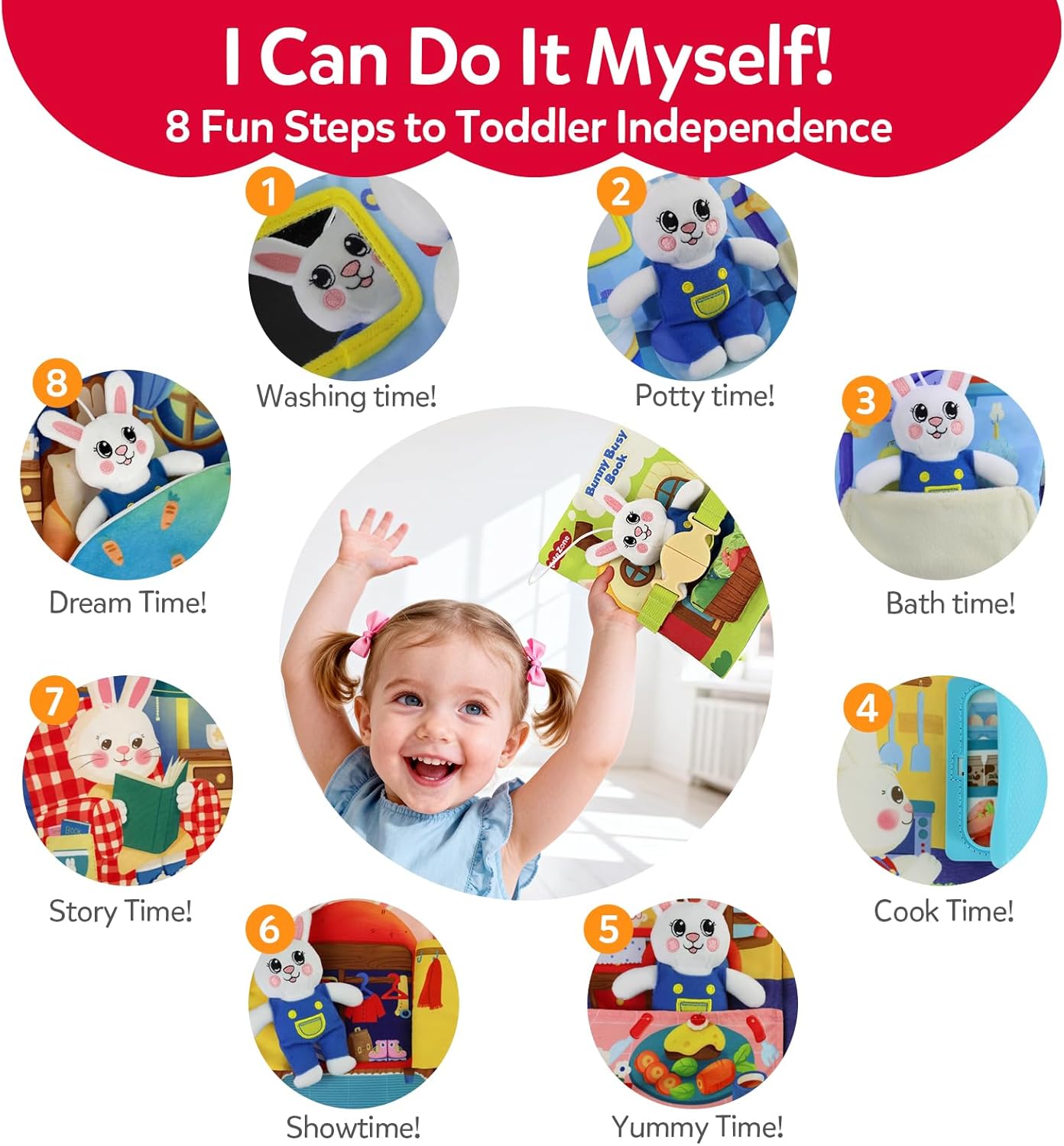 Busy Book for Toddlers 1-3 - Montessori Busy Book for 1  Year Old, Toddler Busy Board with 12 Activities, Interactive Activity Books Gift for 1 2 Year Old Boys and Girls