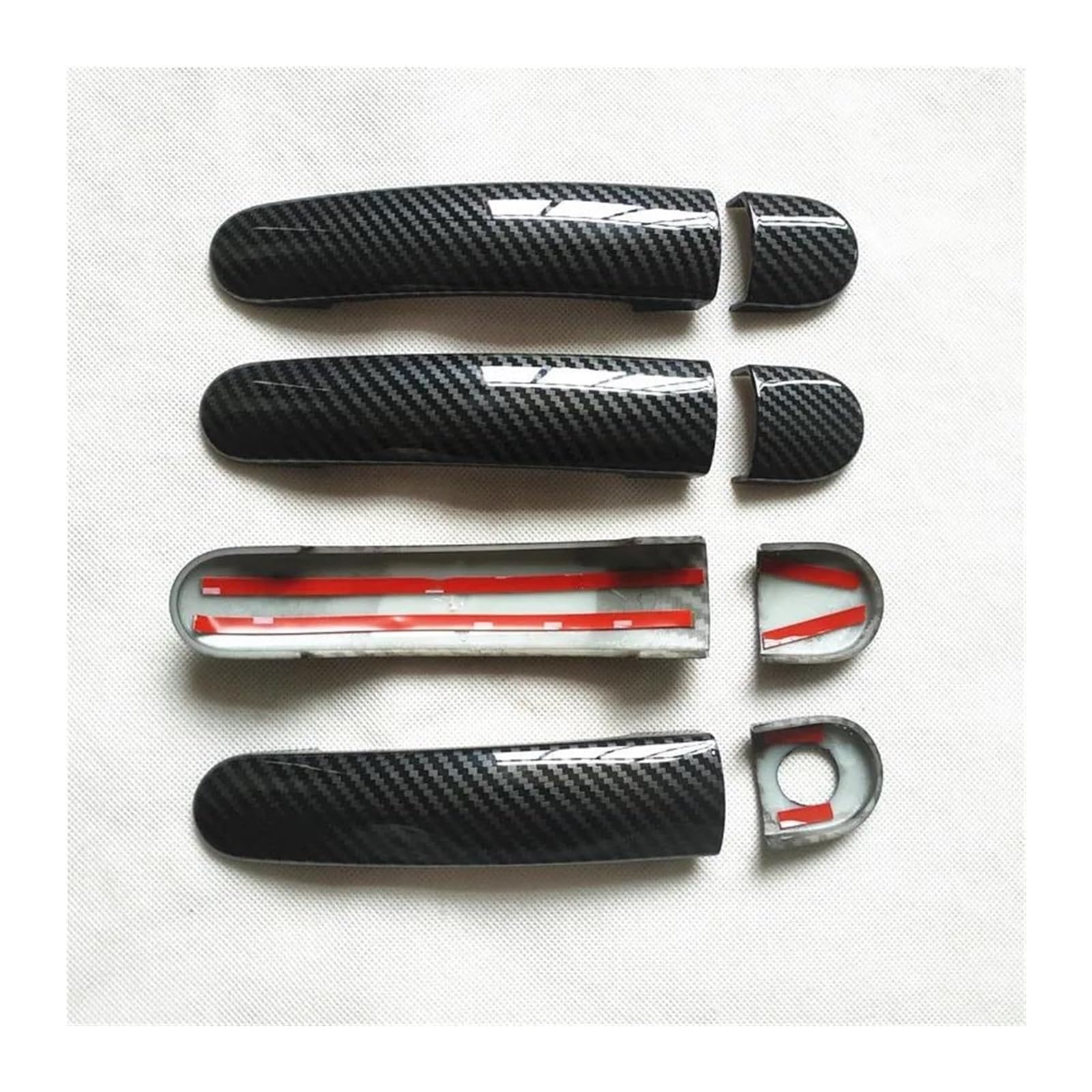 Hckclmbmzw Carbon A For Polo Mk4 Mk5 6R Plastic Imitation Carbon Fiber Accessories Door Handle Cover Trim Handles Covers Door Handle Cover(Carbon A)