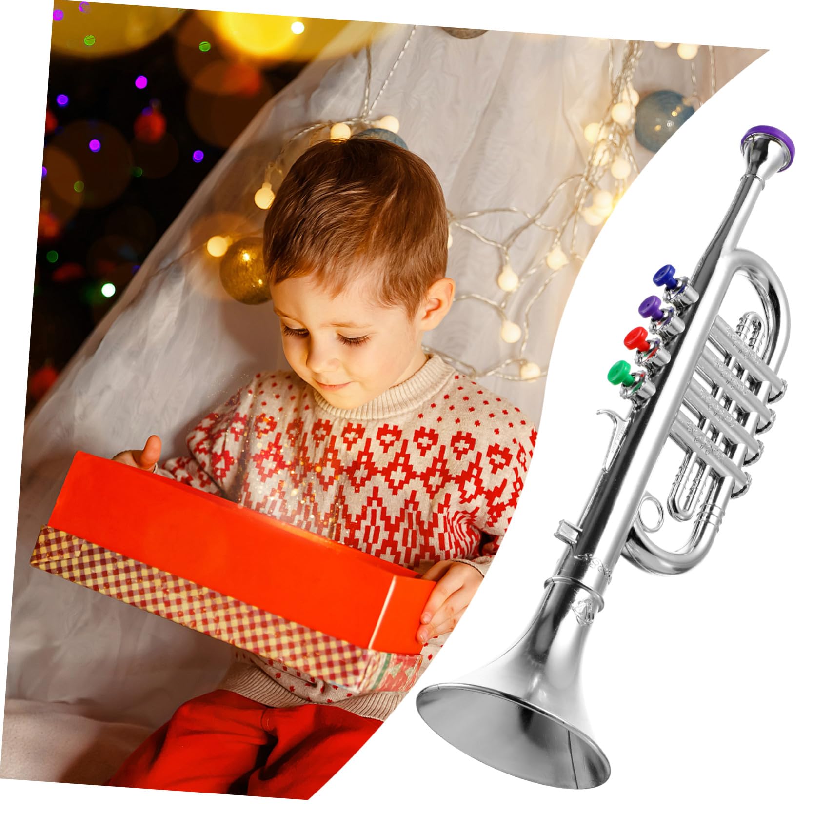 Tromba di Plastica per Ragazzo Ragazza Giocattolo Tromba Realistico Squisito Giocattolo Musicale Strumento per Apprendimento Musicale