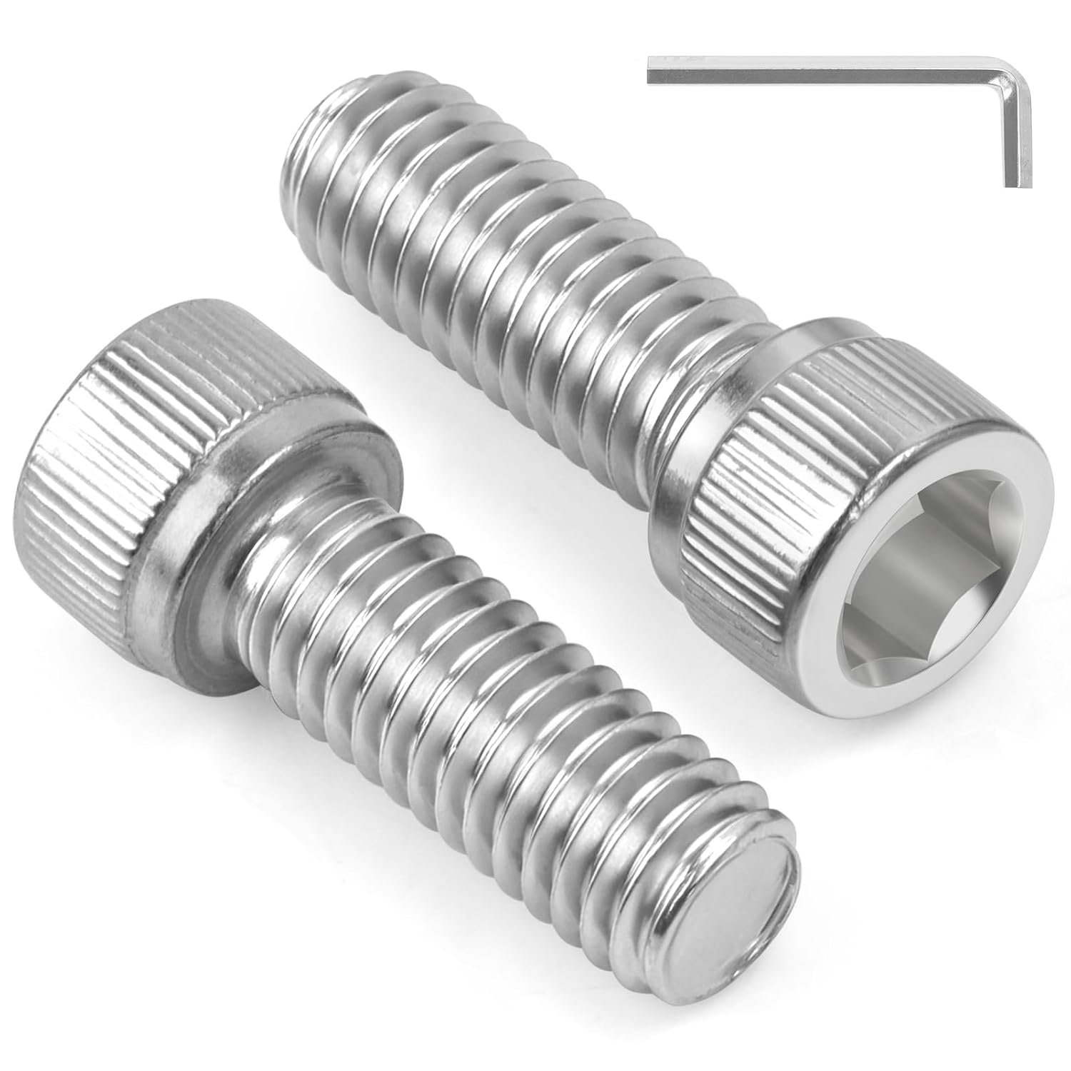 15 PCS 3/8-16 x 1 Hex Socket Head Cap Screws Bolts, Allen Socket Drive, Bright Finish, 304 Stainless Steel 3/8 inch Allen Bolt, Fully Machine Thread