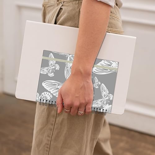 Miniatura 6 de Cuaderno de espiral, diario de tapa dura, cuaderno de espiral con rayas anchas, A5 de 5.5 x 8.3 pulgadas, papel grueso de 80 GSM, 60 hojas y 120