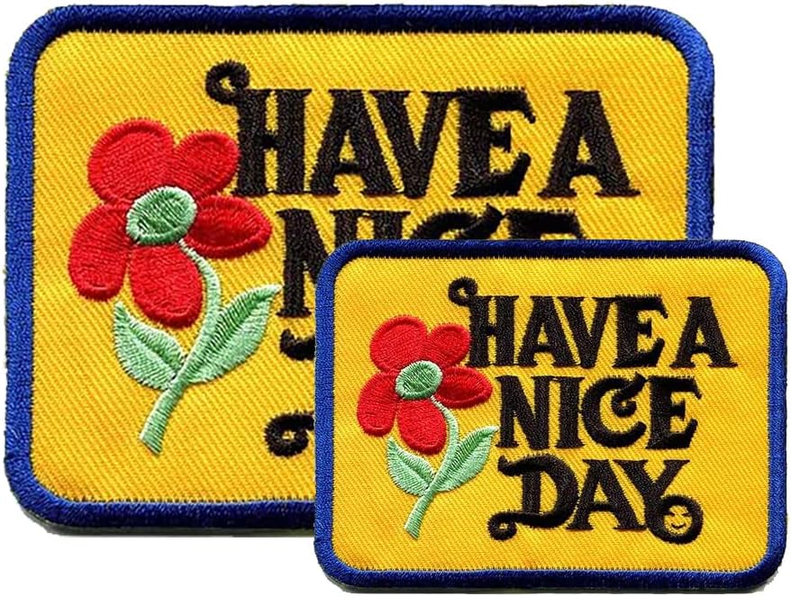 Amazon.com: 2 Pcs Have A Nice Day Flower Iron On Patches for Backpacks ...
