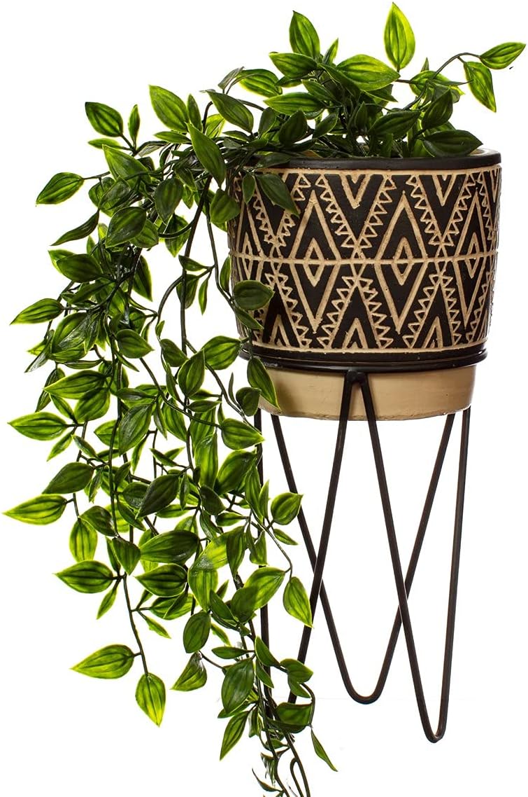 Sass & Belle Nomad Planter with Wire Stand, Black - Image 3