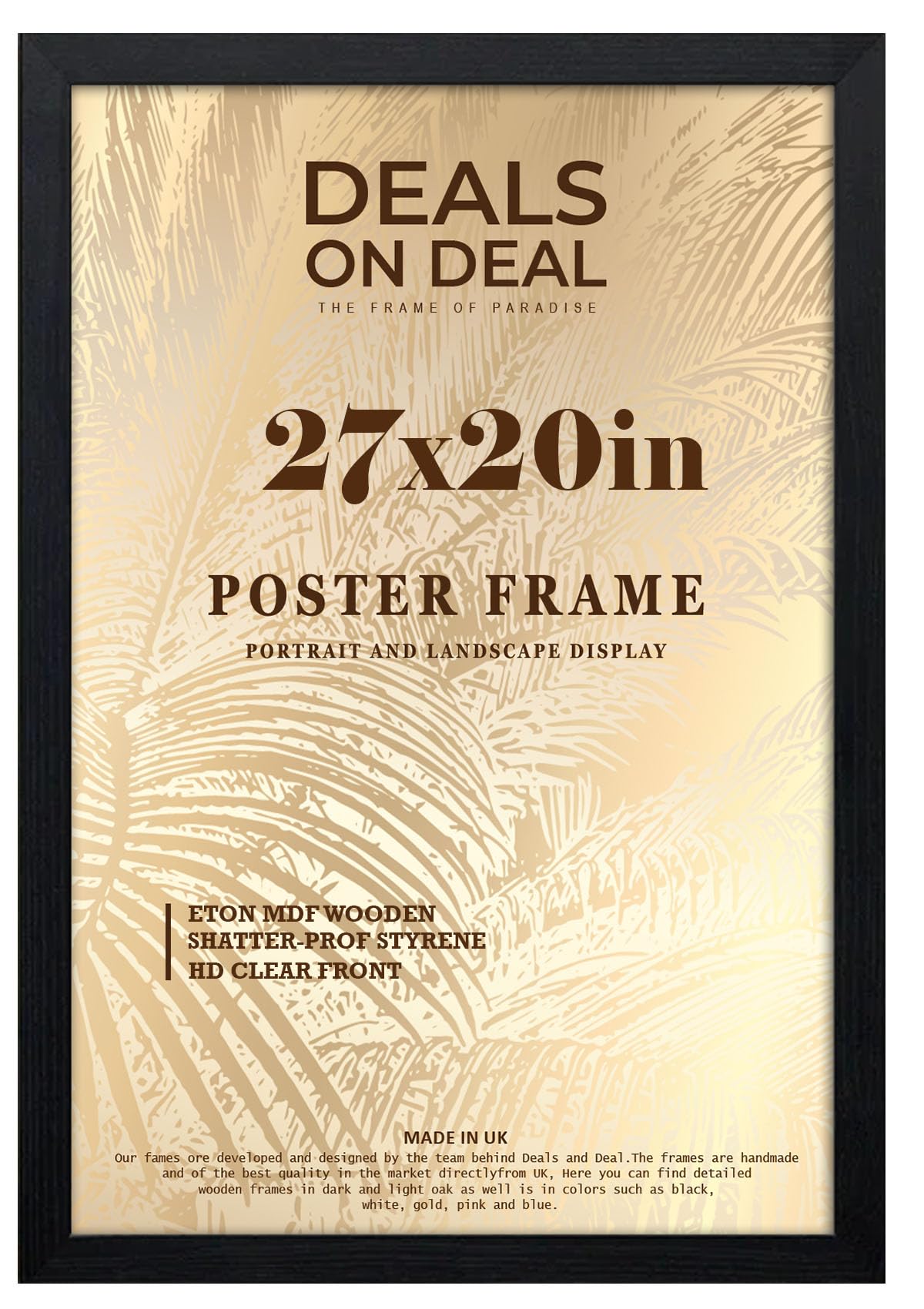 DEALS ON DEAL® Poster Frame 27x20 in Photo Picture Frame Jigsaw Puzzle | Mdf Wooden 27 x 20 in | for Home Office Livingroom-Black