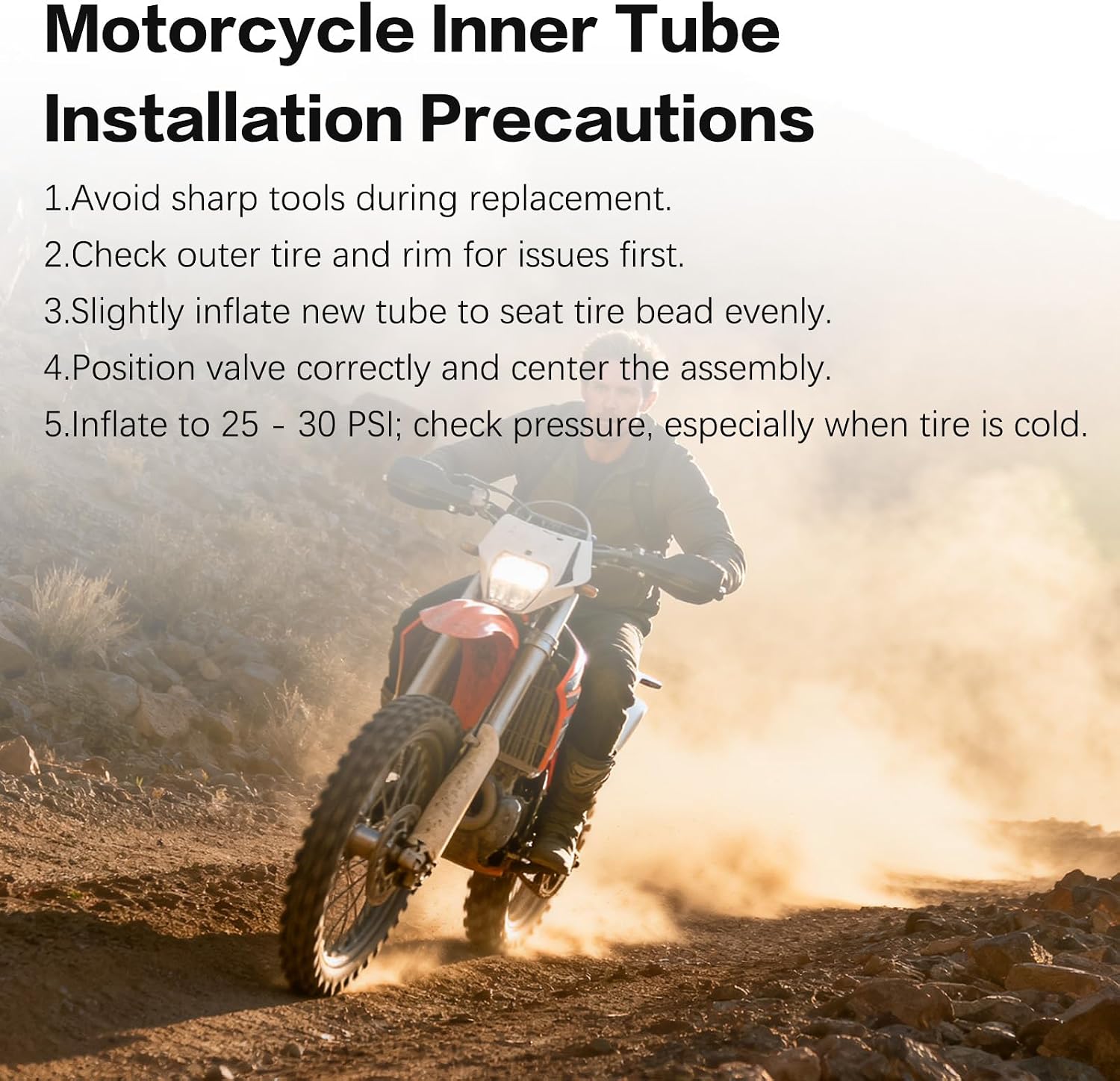 2.50/2.75-17 (70/100-17) Butyl Rubber Inner Tube TR4 Valve for Honda Kawasaki Yamaha Suzuki TaoTao Coolster 110 125 140cc Dirt Pit Bike Motocross