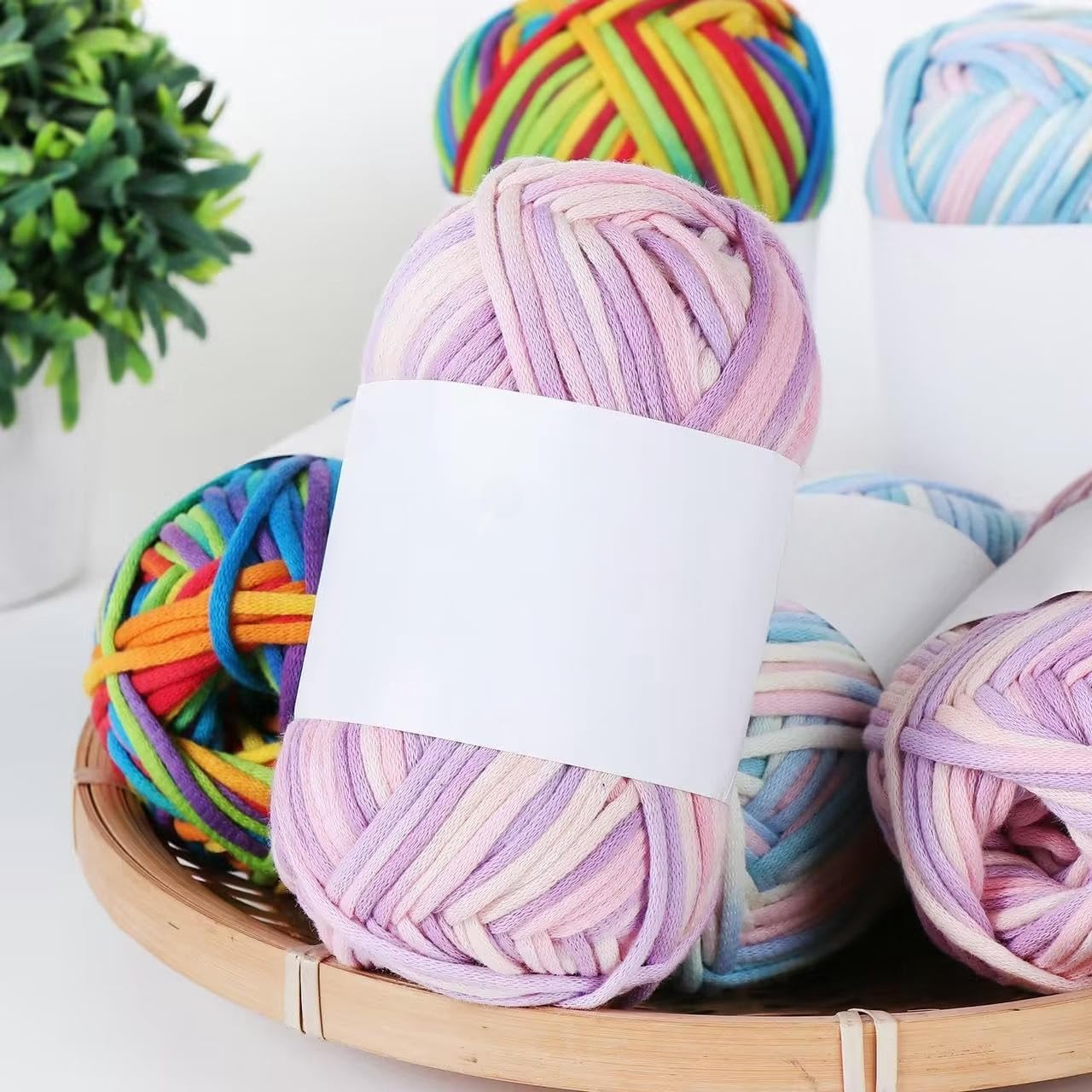 4/8/12 Rotoli da 50 g di Filato di Cotone Spesso Misto, Filato di Cotone Morbido per lavori a Maglia a Mano, per Borse all'Uncinetto Fai da Te, Cappelli, Sciarpe, Coperte e Artigianato