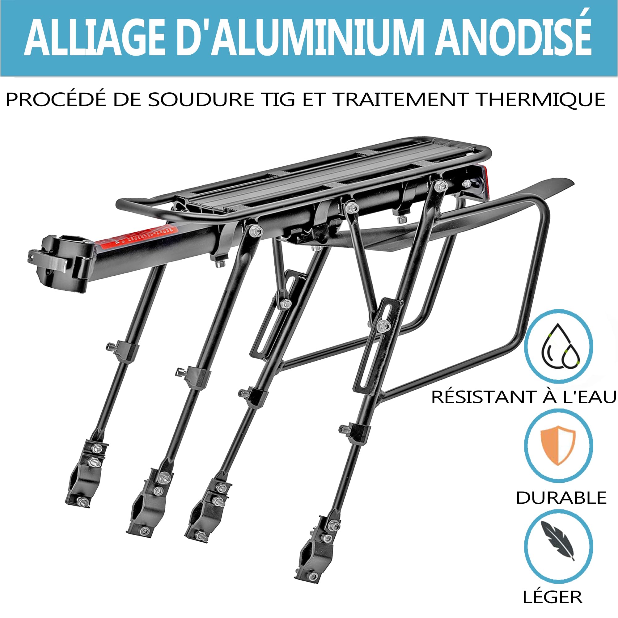 Porte-bagages arrière pour vélo, BCR06FT