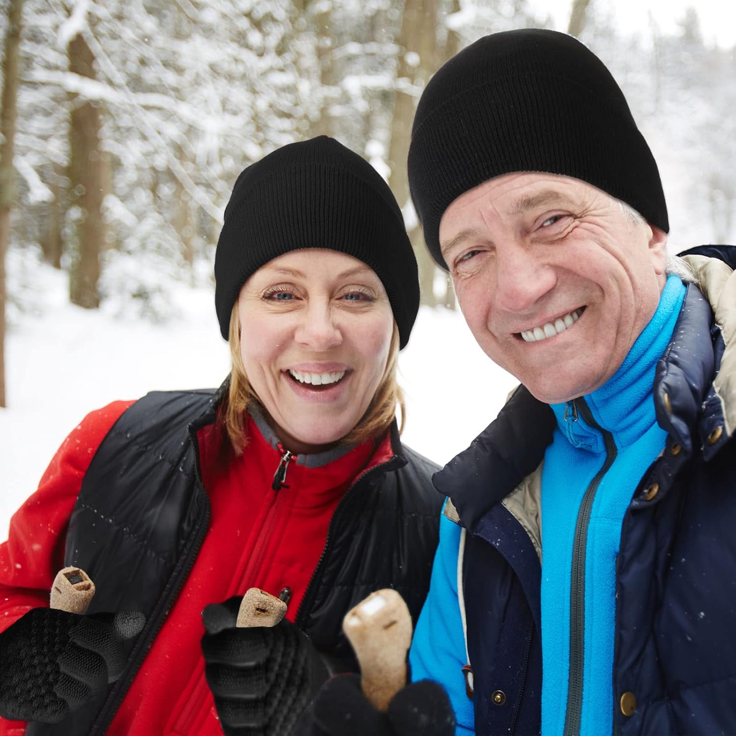 6 Pieces Women Knit Beanie Hats Touchscreen Gloves Set for Winter Cute Hats Soft Skull Cap Gifts for Christmas - Image 4