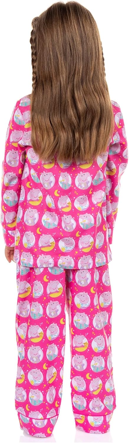 INTIMO Peppa Pig Pajamas Toddler Girls' Time For Bed Long Sleeve Coat And Pants Pajama Set - Image 2