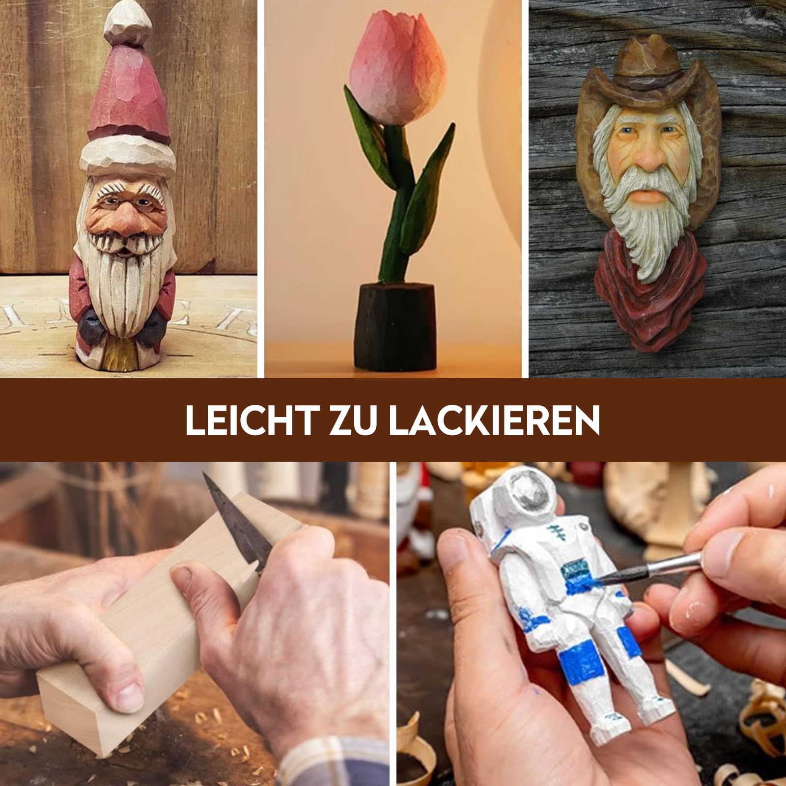 Schnitzholz Lindenholz, 14er Pack Holzblock Schnitzen, Weiches Lindenholz zum Schnitzen, Schnitzholz für Kinder Rohlinge, Schnitzset Rohlinge zum Drechseln und Holz Schnitzen