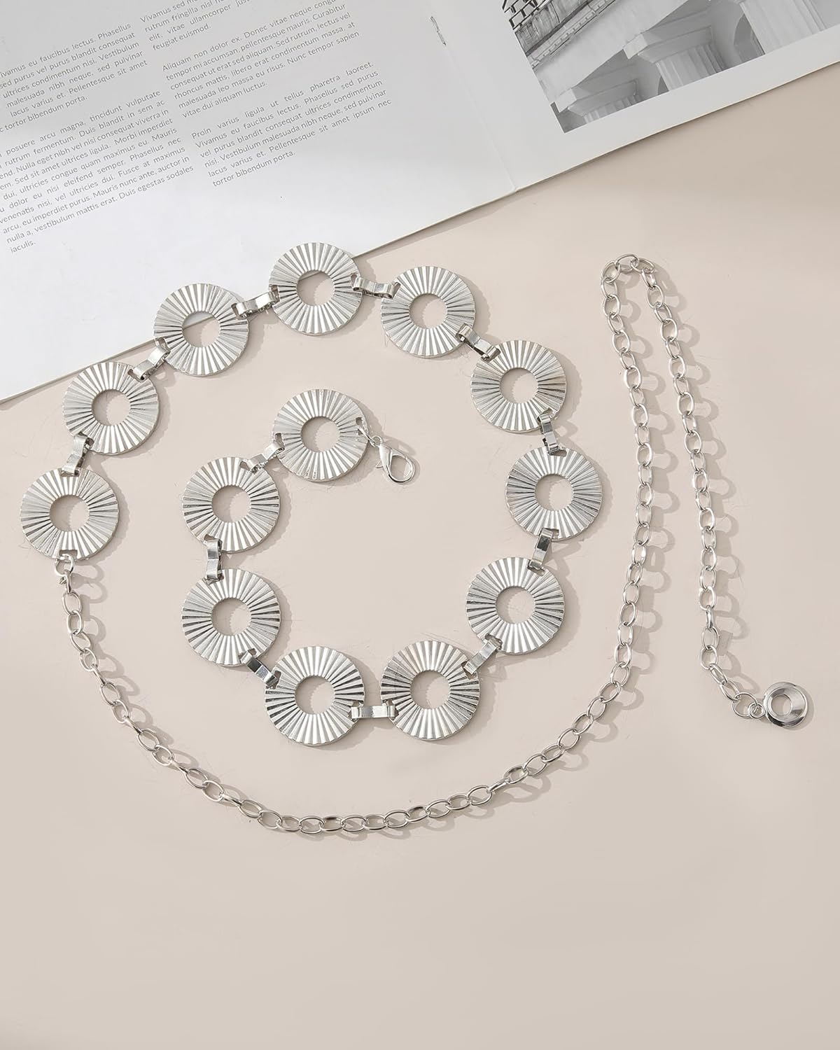 AWAYTR Western Concho Belt for Women - Boho Metal Waist Chain Belt for Dresses Country Concert Outfit - Image 7