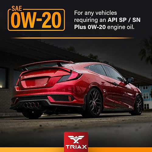 Miniatura 5 de TRIAX Synergy SRT 0W-20 completamente sintético, aceite de motor PAO-Ester, drenaje de 12.4 mi, modificado por fricción molyboro, licencia API SP,