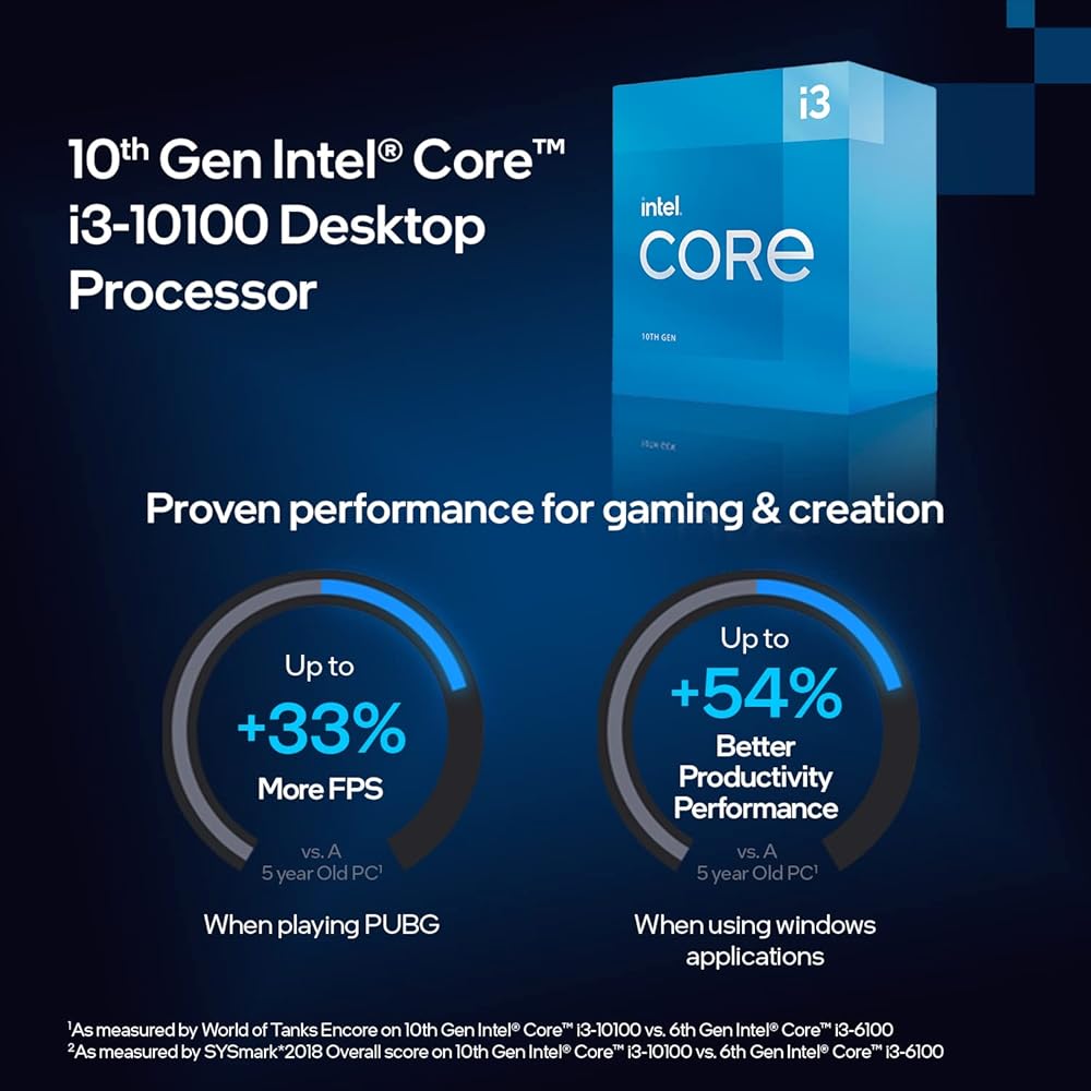 Intel Core i3-10100, 4 Cores & 8 Threads Desktop Processor with Intel UHD Graphics 630 thumbnail 4