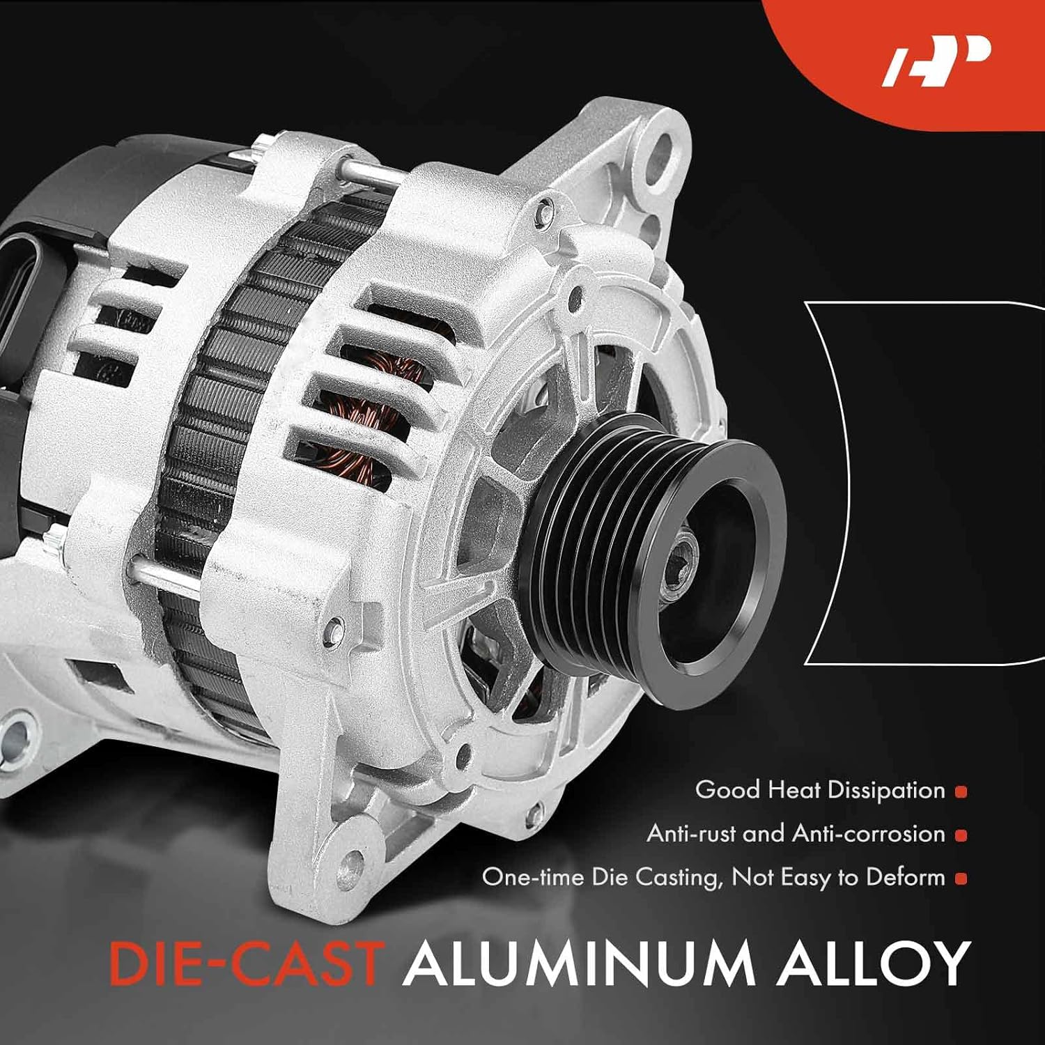 A-Premium Alternator Compatible with Chevrolet Aveo 04-08, Aveo5 06-08 & Pontiac Wave 05-08 & Suzuki Swift+ 04-08, L4 1.6L, 12V 85Amp Clockwise 6-Groove Pulley, Replace# 96540542, 96954113