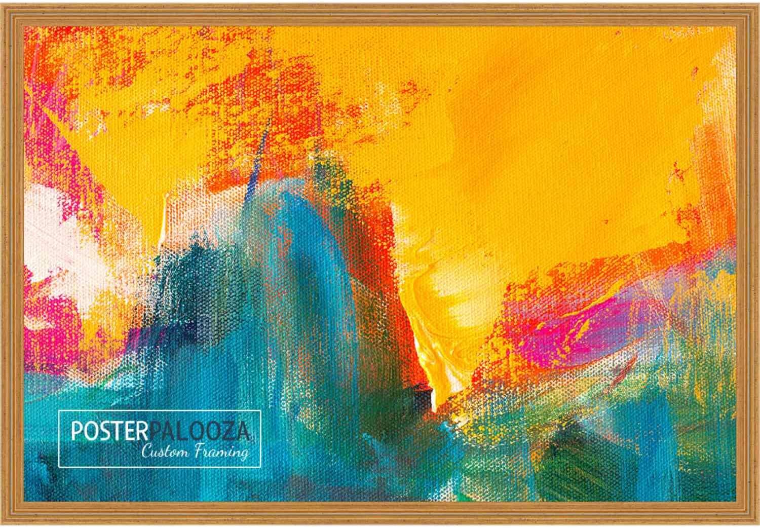 Poster Palooza 26x32 Traditional Gold Complete Wood Picture Frame with UV Acrylic Plexiglass, Foam Board Backing & Hardware Included