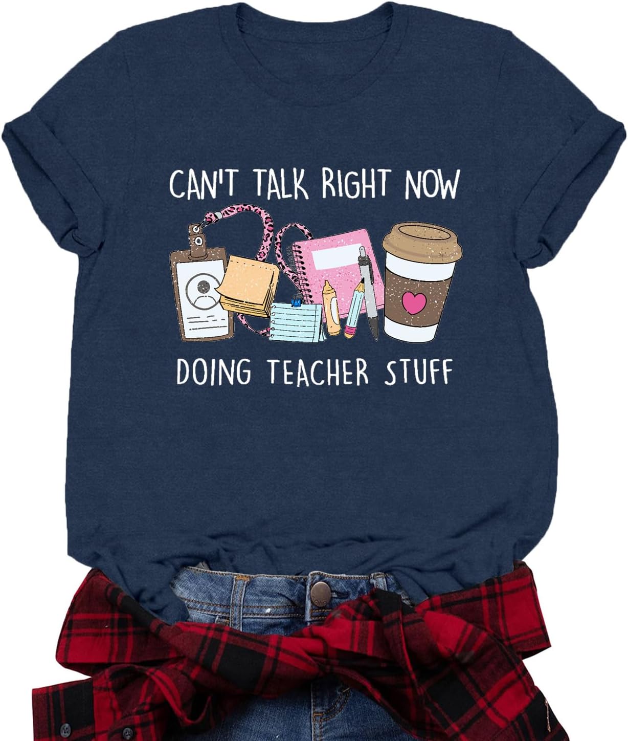 Valiri Womens Teacher Shirts Teaching T-Shirt Doing Teacher Stuff Tee Tops