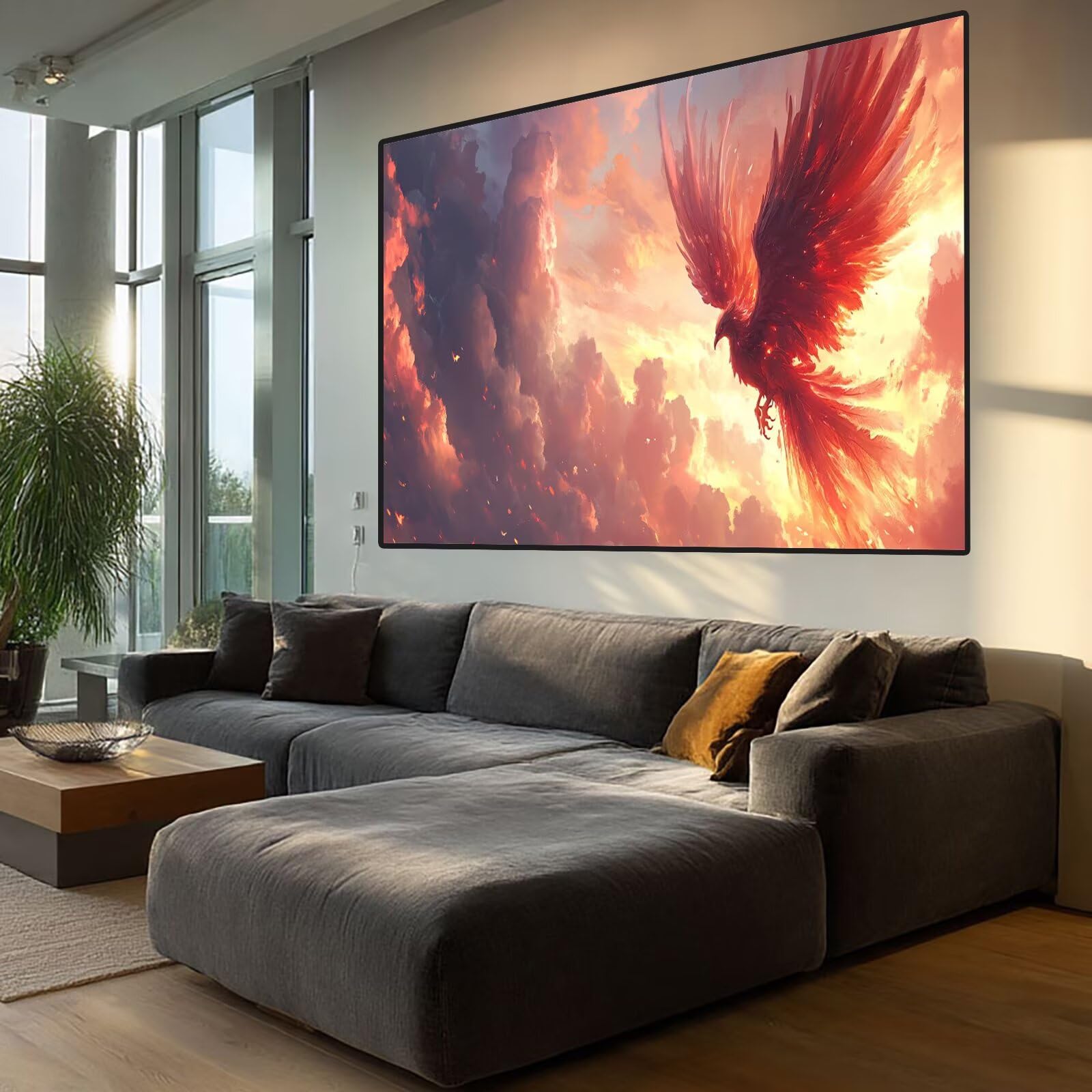 Phoenix Diamond Art Sunset Diamond Painting Arts and Crafts dla dorosłych, zestaw do malowania diamentami 5D, dorosłych, Crysta, haft krzyżykowy, zestaw do haftowania dla początkujących, dekoracja